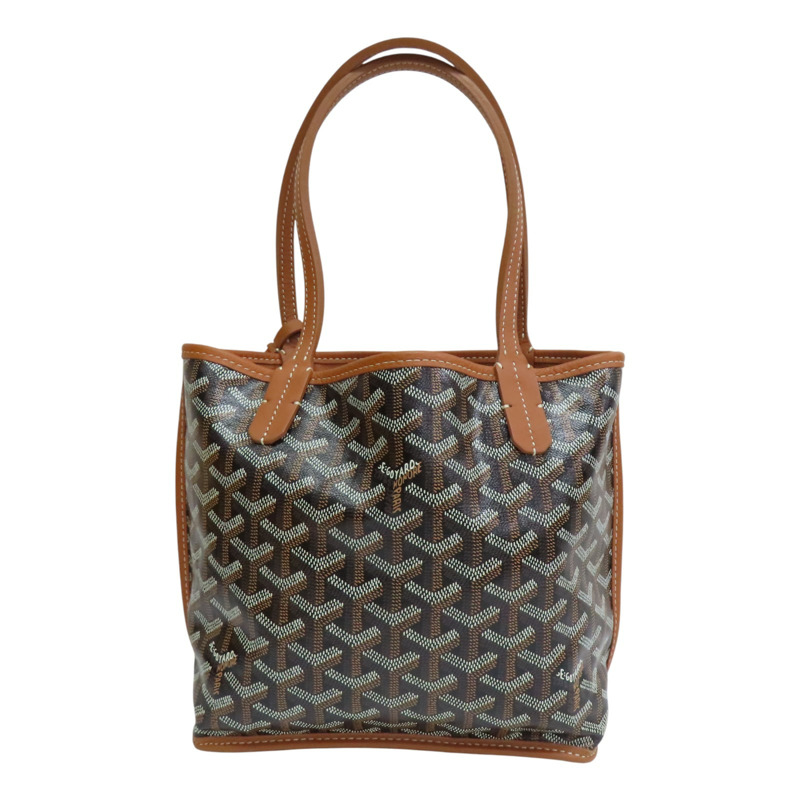 棕色 Goyardine帆布 Anjou Mini 手提包【GOYARD 高雅德】-1