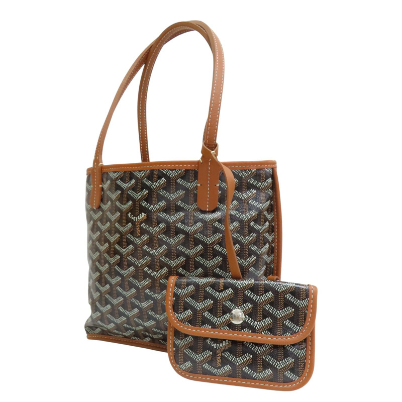 棕色 Goyardine帆布 Anjou Mini 手提包【GOYARD 高雅德】-2