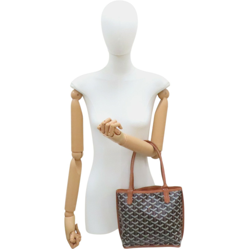 棕色 Goyardine帆布 Anjou Mini 手提包【GOYARD 高雅德】-10