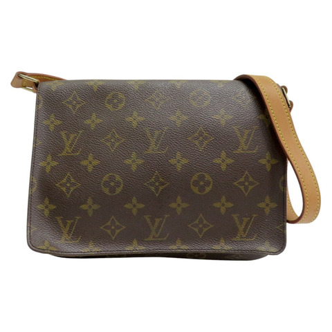 棕色 原花 帆布 Musette Tango 肩背包【LOUIS VUITTON LV 路易威登】 M51257