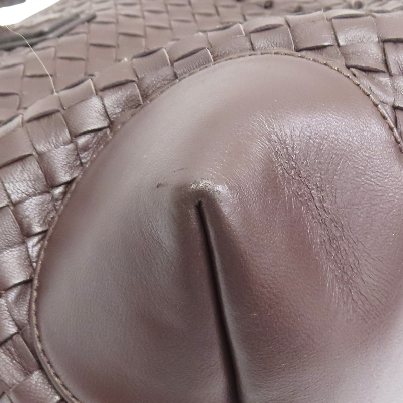 棕色 羊皮編織 兩用包【BOTTEGA VENETA BV 寶緹嘉】-11