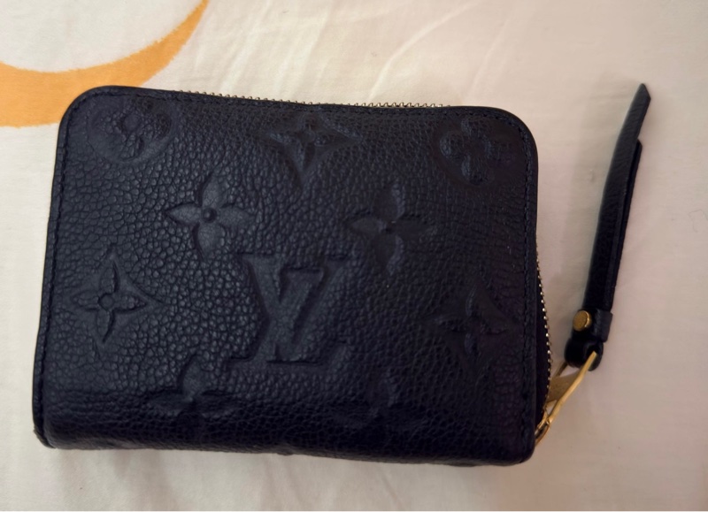 LV 拉鏈零錢包黑色-0