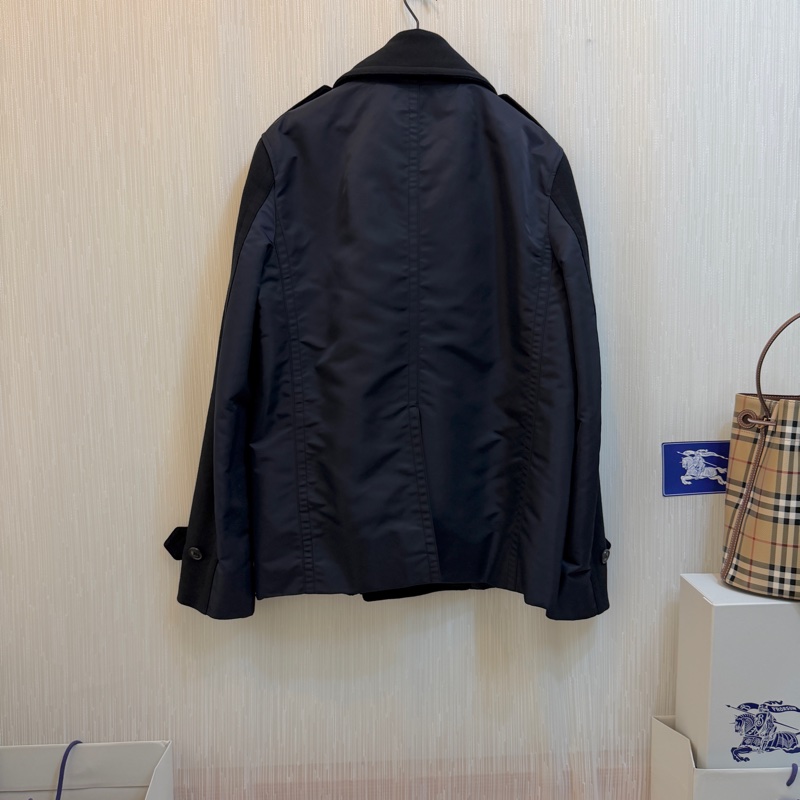 BURBERRY英國BRIT男款海軍藍拼接風衣外套L-2