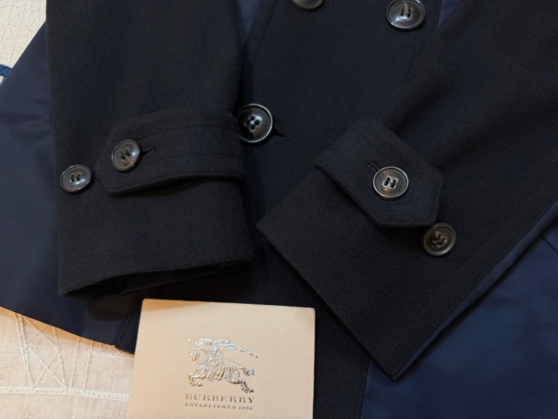 BURBERRY英國BRIT男款海軍藍拼接風衣外套L-3