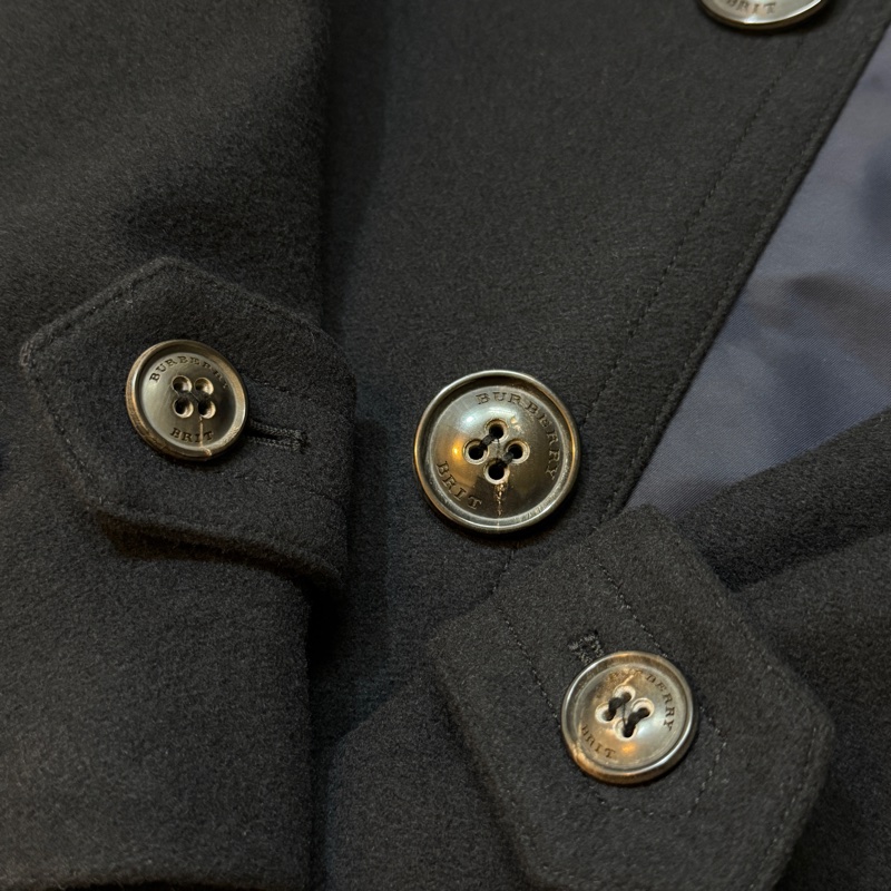 BURBERRY英國BRIT男款海軍藍拼接風衣外套L-4