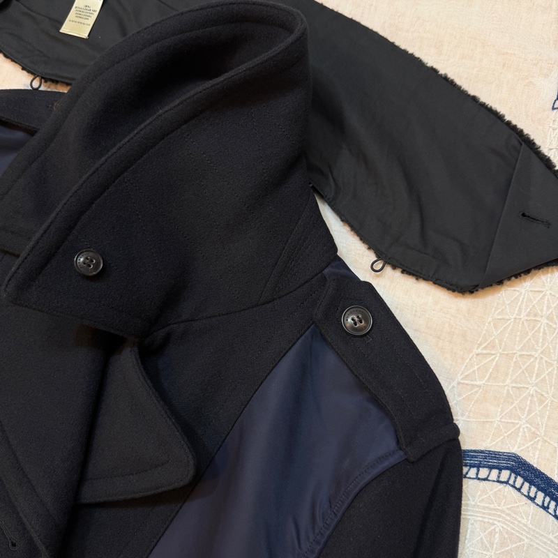 BURBERRY英國BRIT男款海軍藍拼接風衣外套L-6