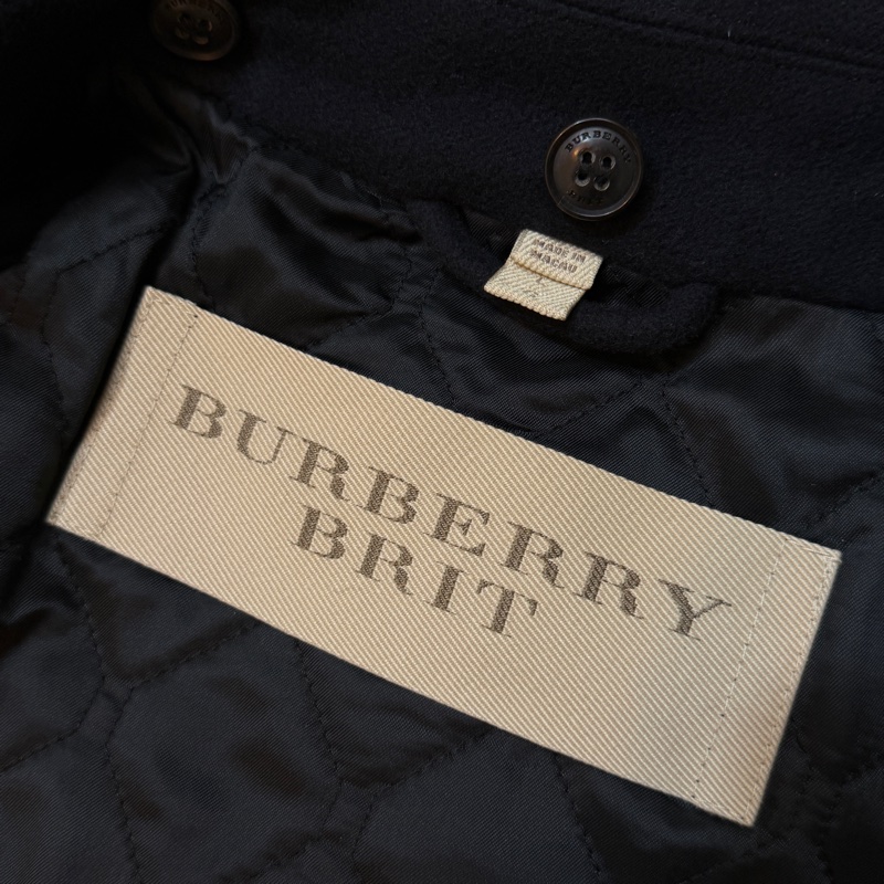 BURBERRY英國BRIT男款海軍藍拼接風衣外套L-10