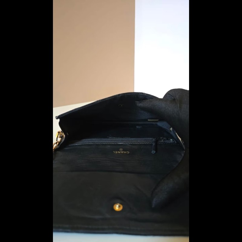 【LA LUNE】中古包 Chanel絲絹閃鑽黑金盒子包 斜背包 單肩包 側背包 二手包-5