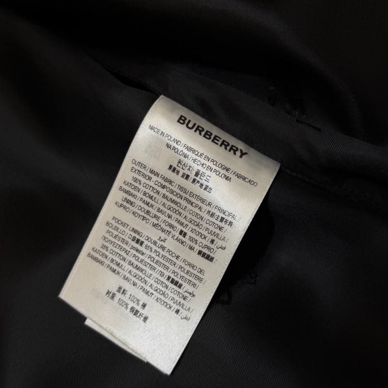 BURBERRY英國黑色條紋裝飾風衣UK4-16