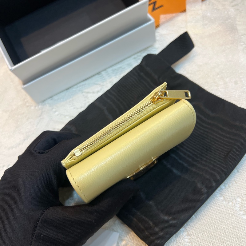 CELINE 凱旋門 大骨頭 短財 錢包 卡包 小雞黃-3