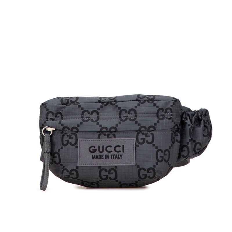 Gucci經典尼龍緹花 logo腰包-1