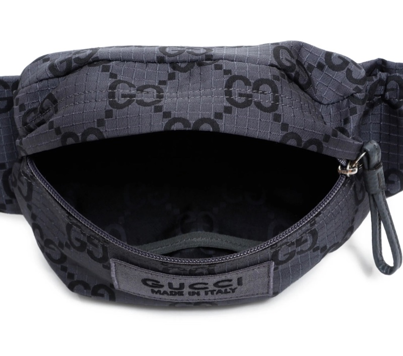 Gucci經典尼龍緹花 logo腰包-3