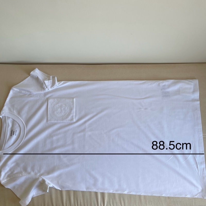 現貨🍊 Hermes 女裝 白色 經典 Tshirt Straight embroidered pocket dress tee tshirt (size 38)-3