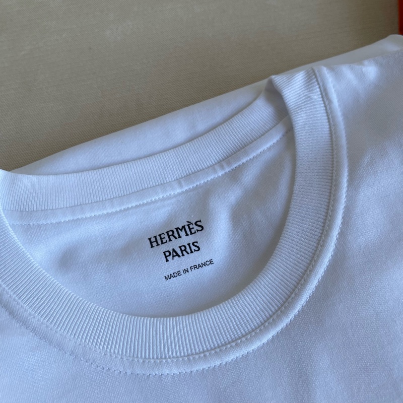 現貨🍊 Hermes 女裝 白色 經典 Tshirt Straight embroidered pocket dress tee tshirt (size 38)-6