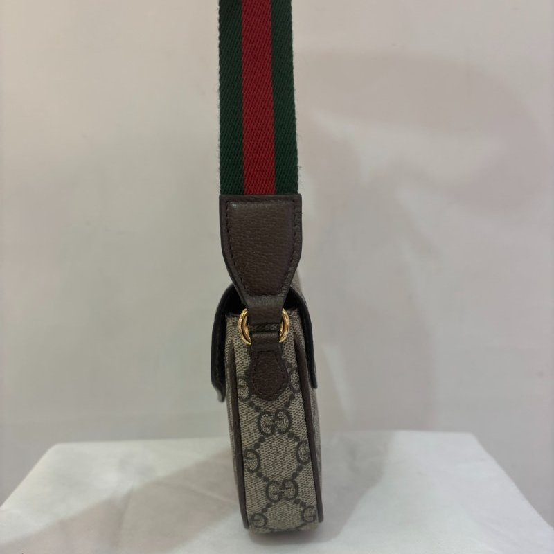 GUCCI咖PVC紅綠背帶WOC-1