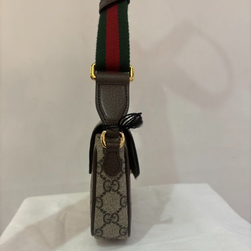 GUCCI咖PVC紅綠背帶WOC-2