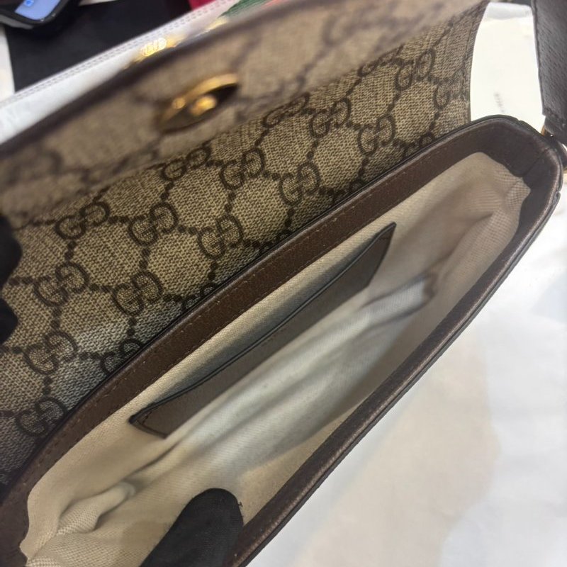 GUCCI咖PVC紅綠背帶WOC-8