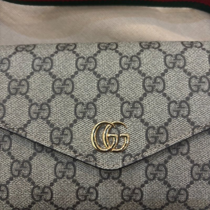 GUCCI咖PVC紅綠背帶WOC-9