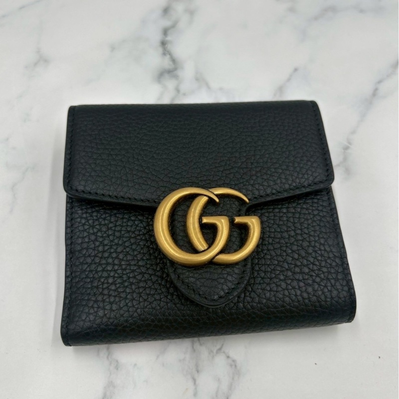 Gucci GG Marmont釦式雙折零錢短夾-5
