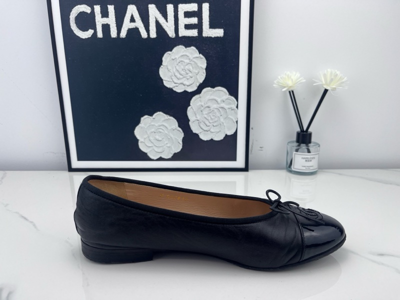 chanel香奈兒 黑色芭蕾舞鞋 37.5碼 成色如圖/jm01371-4