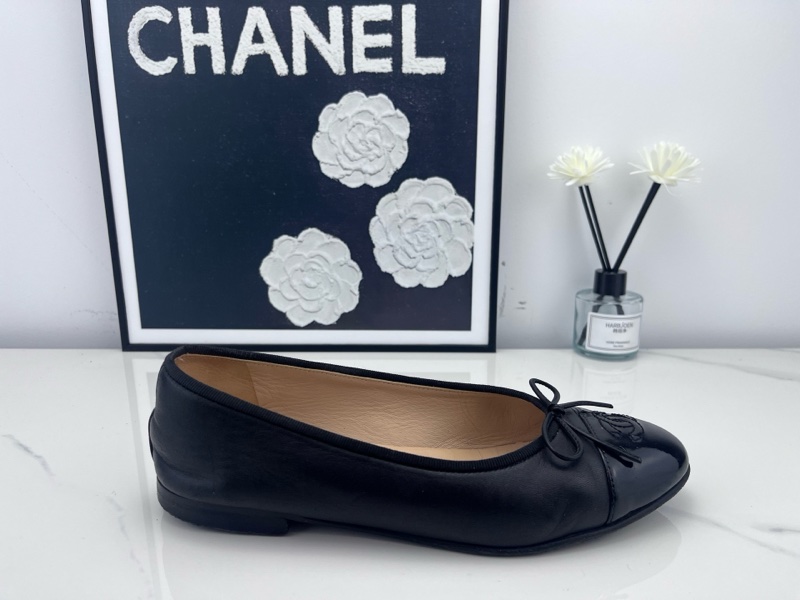 chanel香奈兒 黑色芭蕾舞鞋 37.5碼 成色如圖/jm01371-5