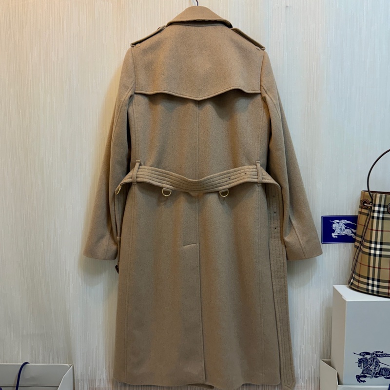 BURBERRY英國燕麥色羊絨大衣UK4-4