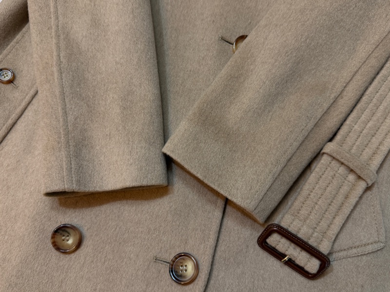 BURBERRY英國燕麥色羊絨大衣UK4-5