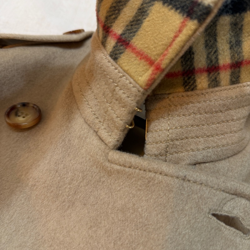 BURBERRY英國燕麥色羊絨大衣UK4-9