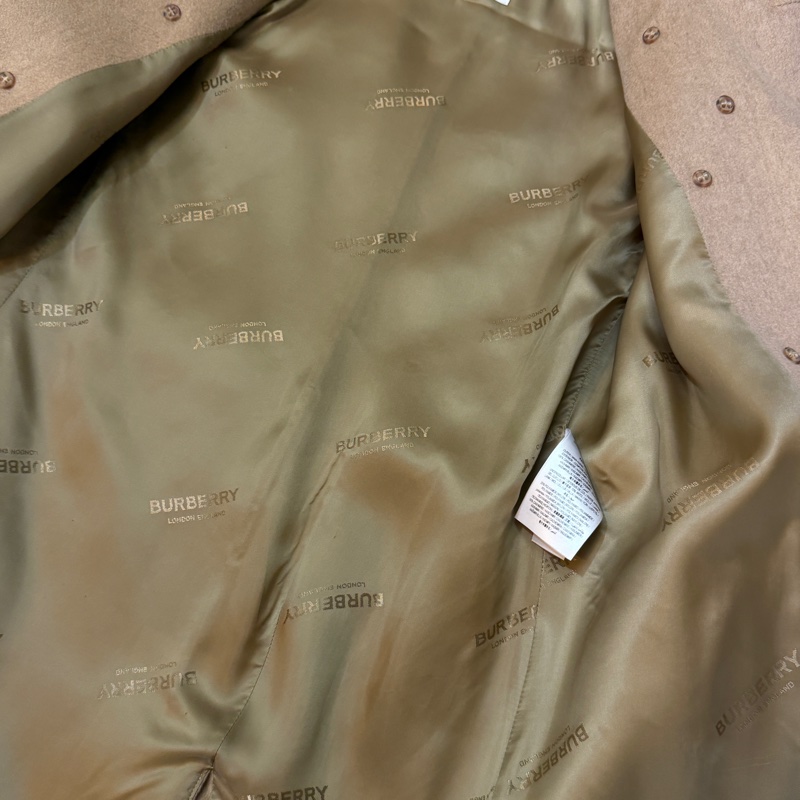 BURBERRY英國燕麥色羊絨大衣UK4-12
