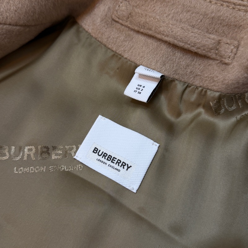 BURBERRY英國燕麥色羊絨大衣UK4-13