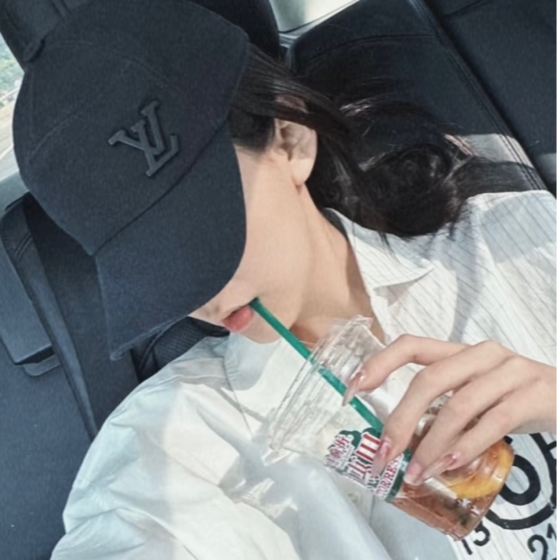 Louis Vuitton 黑色棒球帽 黑色logo-5