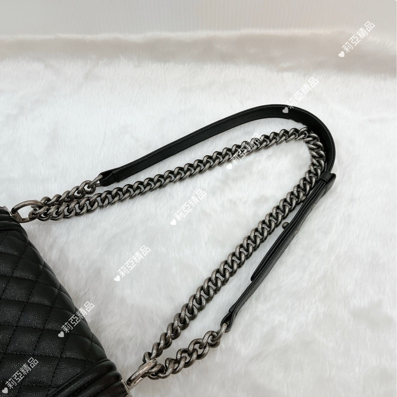 莉亞精品♡Chanel A67085 Boy20 黑銀 二手-14