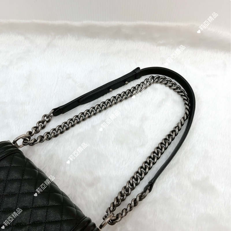 莉亞精品♡Chanel A67085 Boy20 黑銀 二手-15