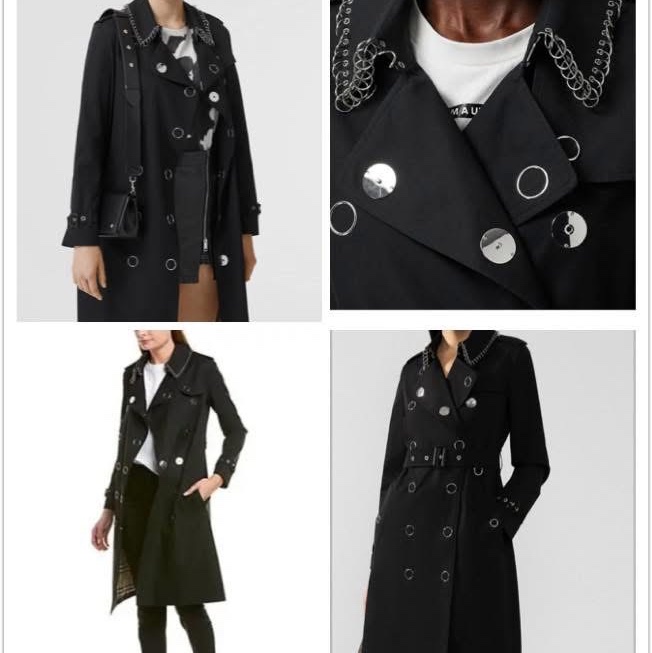 BURBERRY英國黑色風衣UK6-1