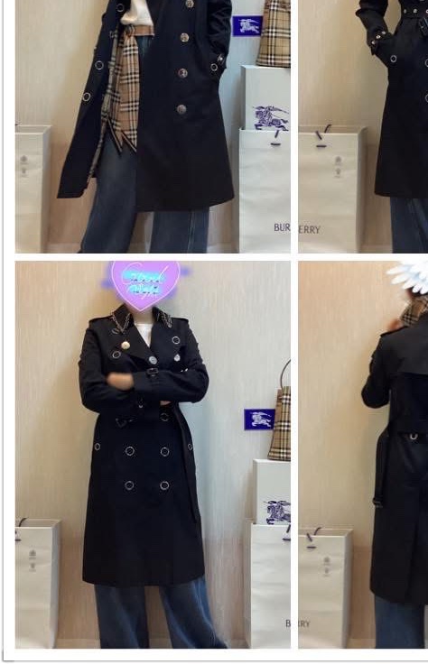 BURBERRY英國黑色風衣UK6-2