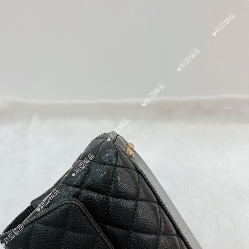 莉亞精品♡Chanel A92990 手把 handle 黑金 二手-8