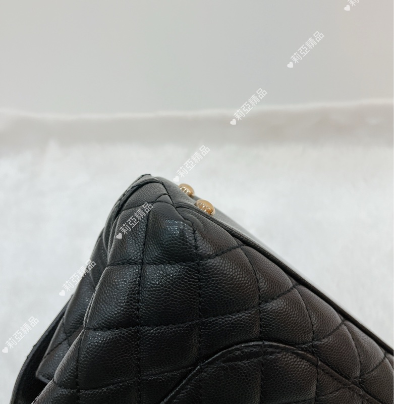 莉亞精品♡Chanel A92990 手把 handle 黑金 二手-10