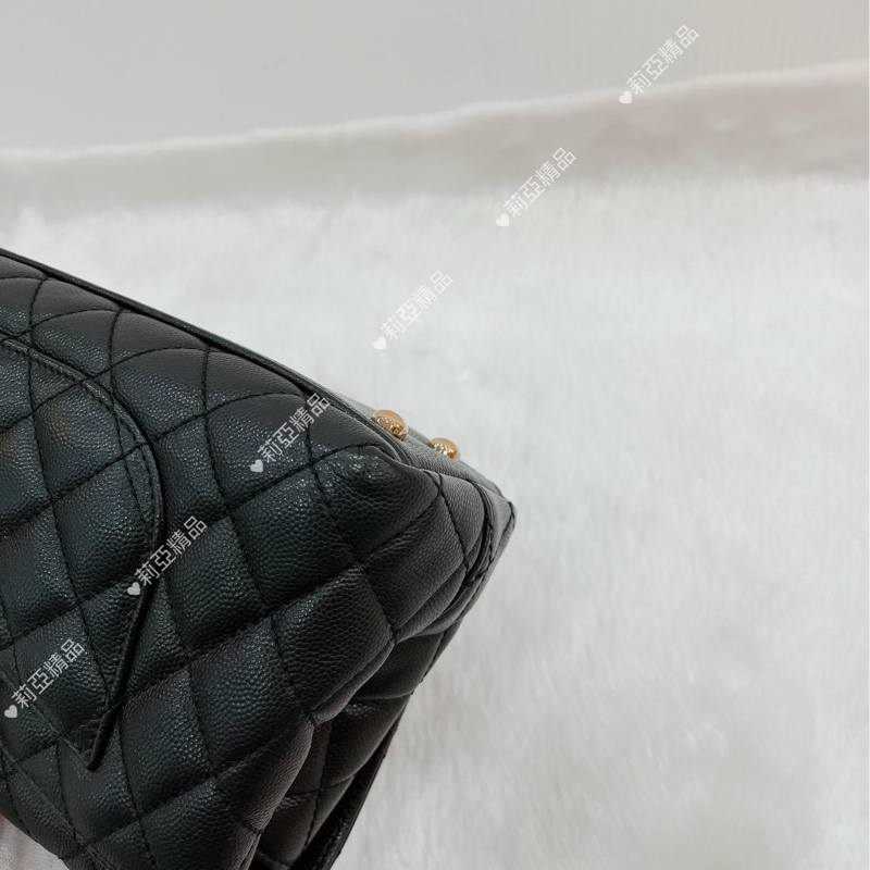 莉亞精品♡Chanel A92990 手把 handle 黑金 二手-11