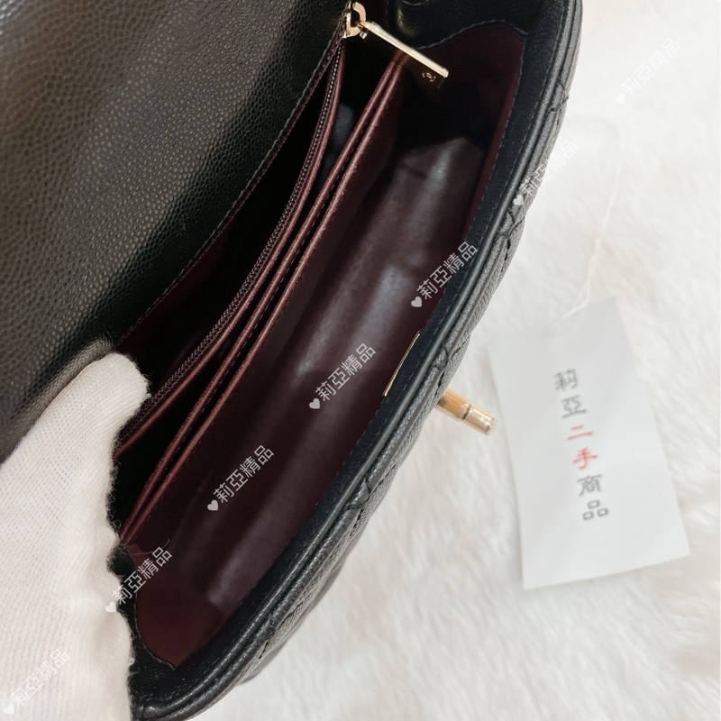 莉亞精品♡Chanel A92990 手把 handle 黑金 二手-13