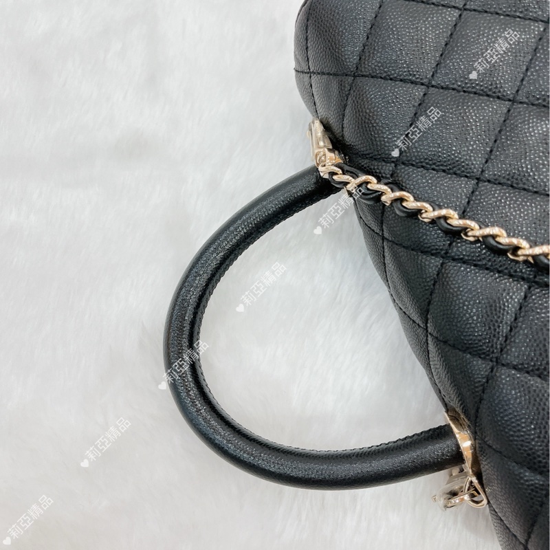 莉亞精品♡Chanel A92990 手把 handle 黑金 二手-16