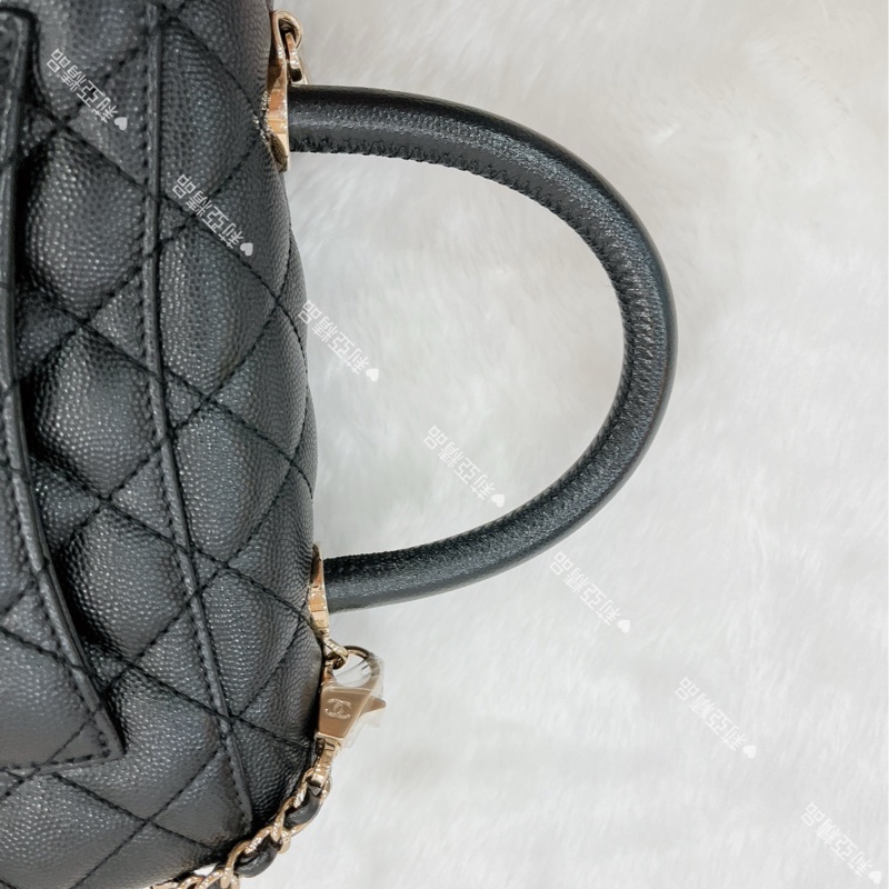 莉亞精品♡Chanel A92990 手把 handle 黑金 二手-17