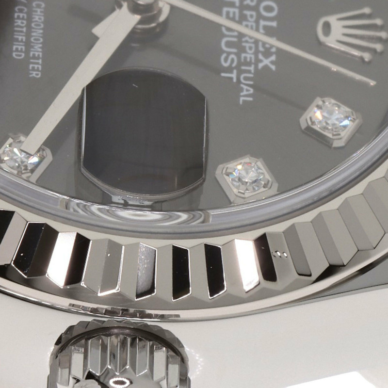 勞力士 279174G Datejust 女錶，鑲嵌 10 顆鑽石，深灰色錶殼，精鋼/SS/18K 白金材質-14