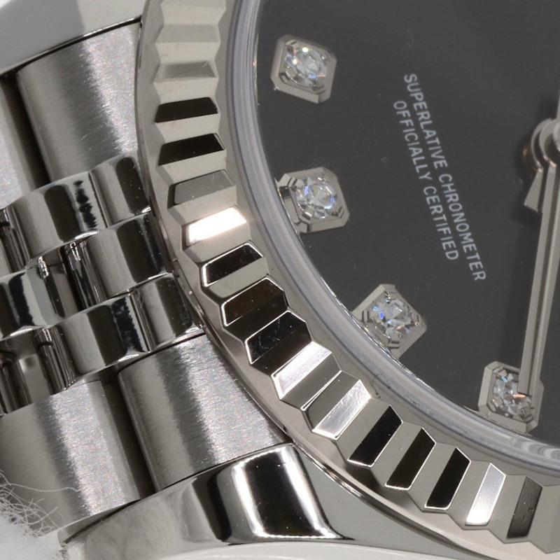 勞力士 279174G Datejust 女錶，鑲嵌 10 顆鑽石，深灰色錶殼，精鋼/SS/18K 白金材質-15