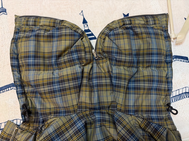 BURBERRY英國藍綠格紋連帽鵝絨外套S-13