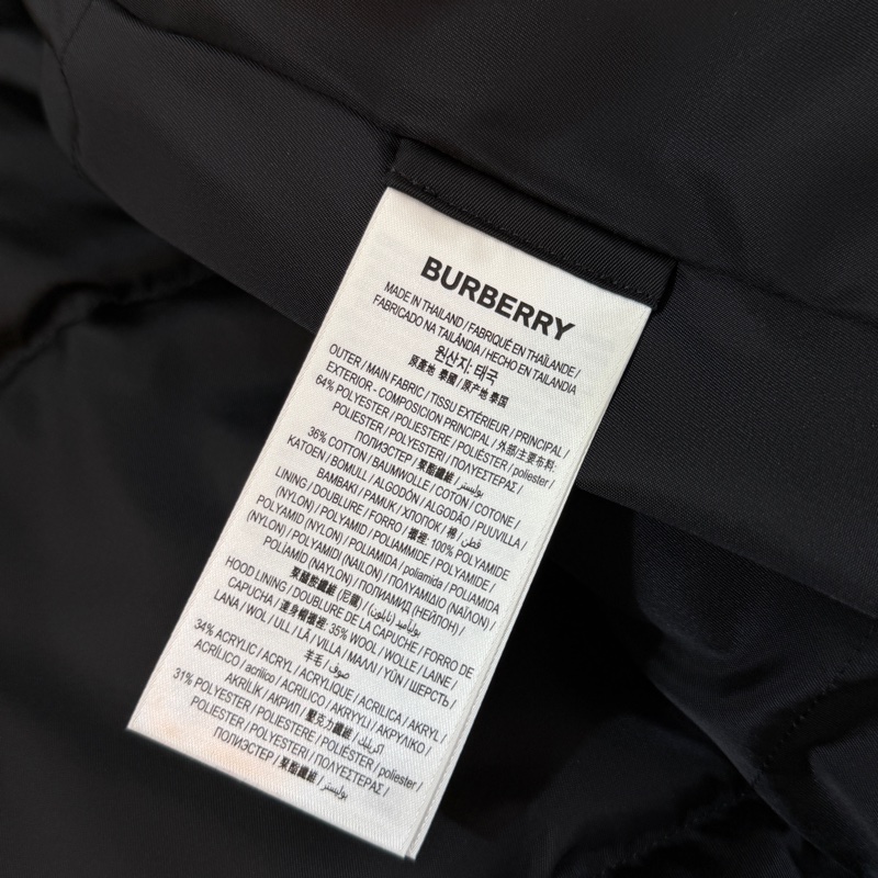 BURBERRY英國藍綠格紋連帽鵝絨外套S-14