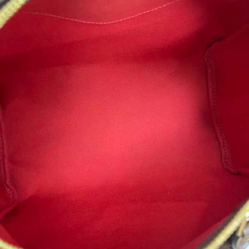 LV路易威登棕棋盤格Speedy30肩帶款枕頭包-8