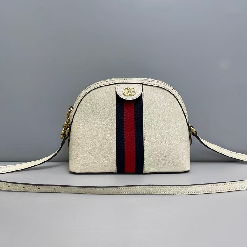 Gucci Ophidia小號白色牛皮貝殼包-0