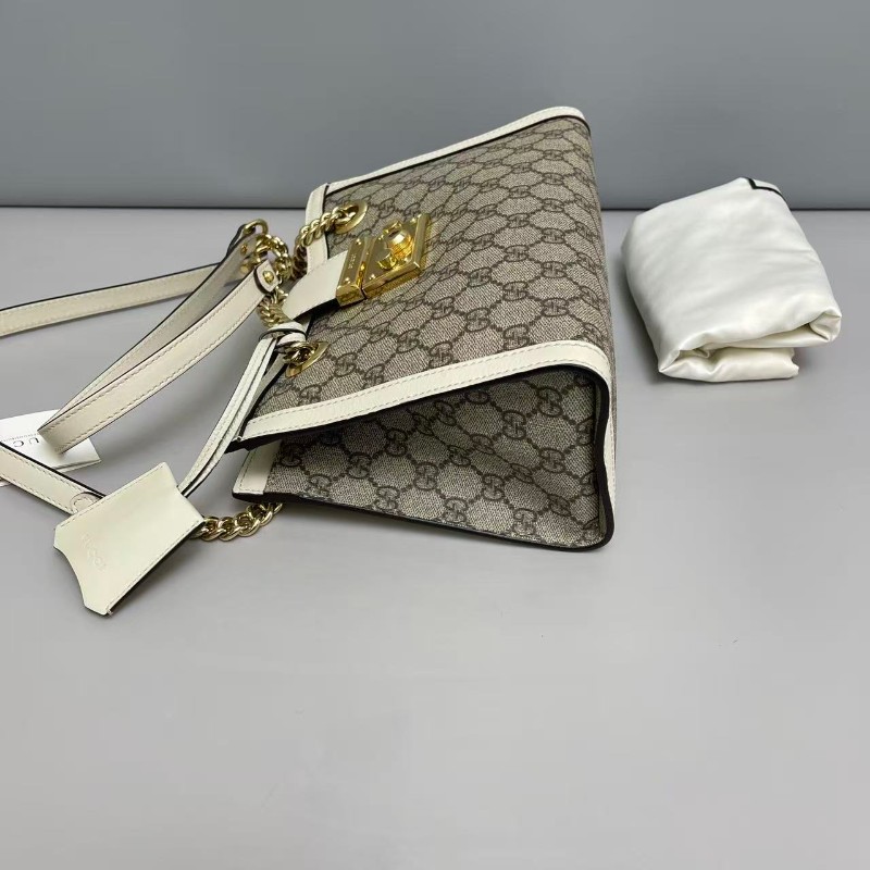 Gucci Padlock小號老花白色肩背包-4