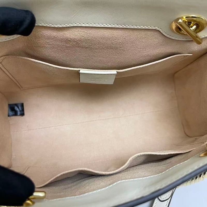 Gucci Padlock小號老花白色肩背包-8