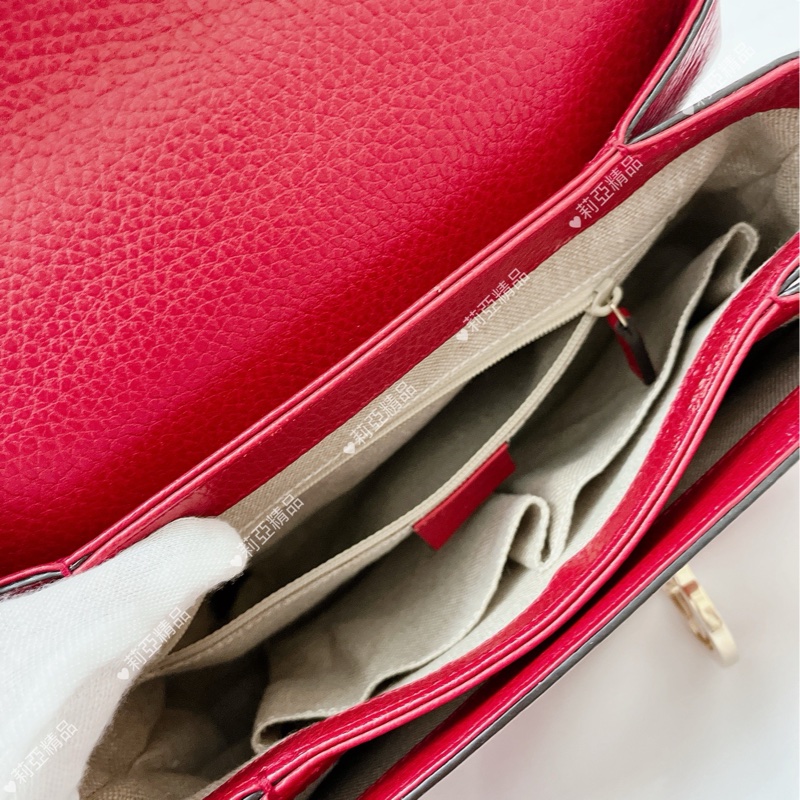 莉亞精品♡Gucci 510302 風琴郵差包 紅 二手-10